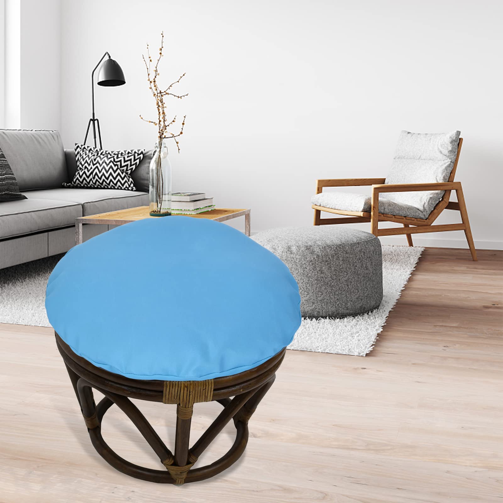 A KB クッション Amazon.com: Papasan Footstool Cushion Cover, Round Rattan Ottoman